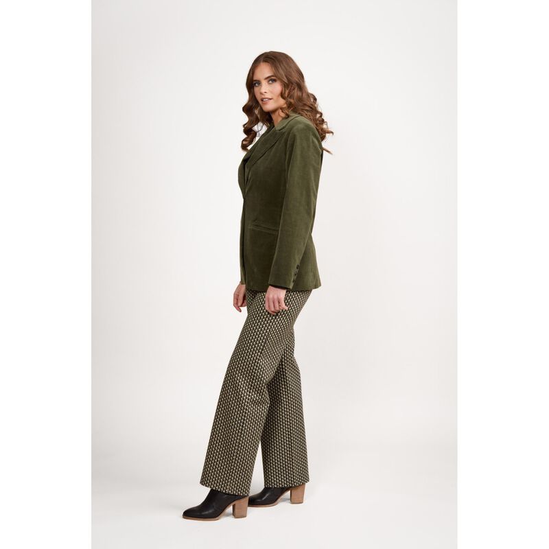 Vassalli Shaped Lined Cord Blazer With Back Splits And Button Cuff Detail image number 2